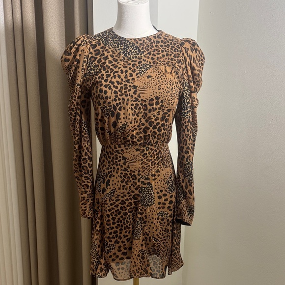 The Kooples Dresses & Skirts - The Kooples Brown and Black Animal Print Long Sleeve Dress